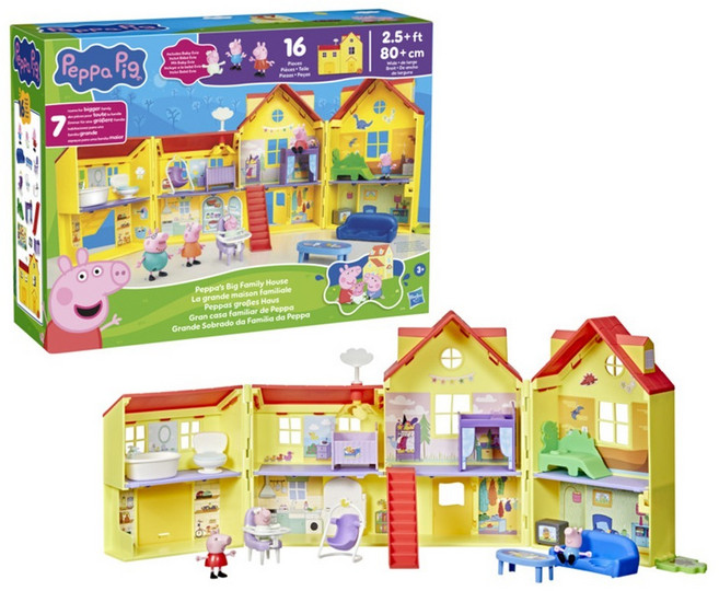 해즈브로 페파피그 빅 패밀리 하우스 피규어 세트 G0508, 혼합색상, 1세트