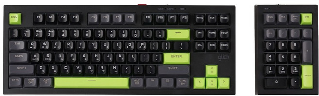 지클릭커 오피스프로 사일런스 M 멀티포지션 숫자 키패드 방수 무선 텐키리스 키보드, Poker Green, 지클릭커 오피스프로 사일런스M 멀티포지션 WK87+NK21 넘버키패드 풀배열 방수 무선 키보드, 제조사축