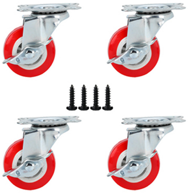 서랍 옷장 수납함 가구 W바퀴 평판브레이크, 4개