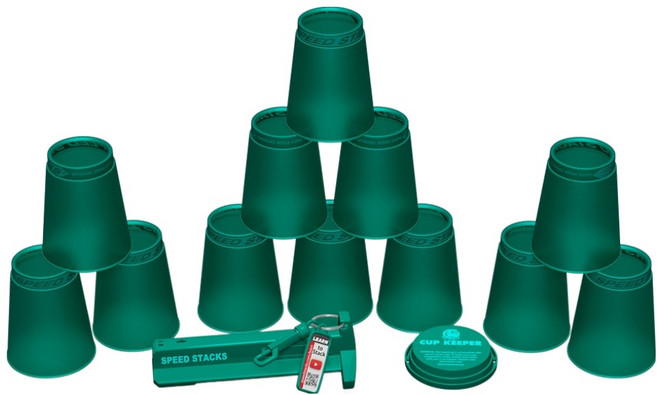 스피드스택스 PS2X 컵 12p + 퀵홀더 + 컵키퍼 세트, 아쿠아마린, 1세트