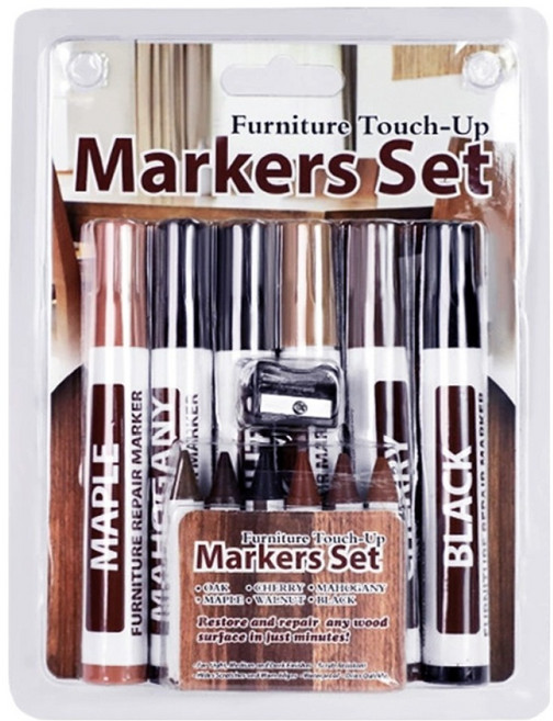 동아피엠에스 나무가구 스크래치 제거 마카펜, 1개, 6색