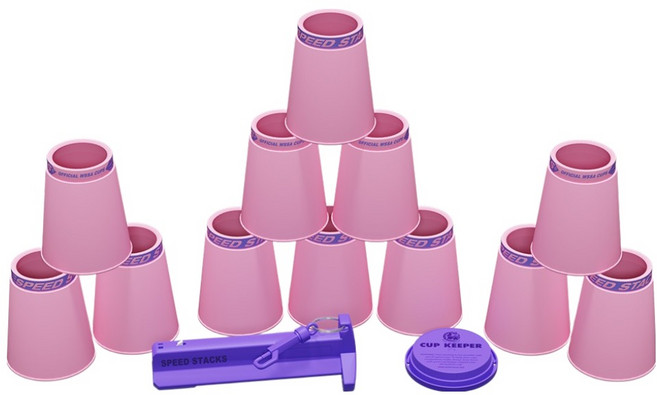 스피드스택스 PS2X 컵 12p + 퀵홀더 + 컵키퍼 세트, 핑크, 1세트