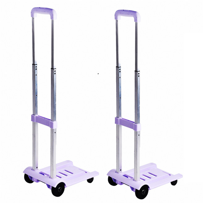 台灣 Life plus 多功能折疊便攜鋁合金拉桿購物車手拉車拉貨拖車 2件組 淺紫色, 1組