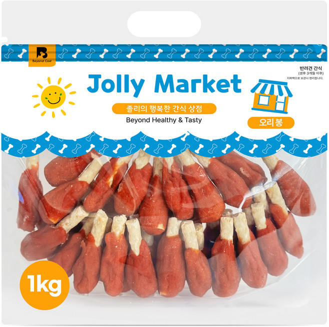 졸리마켓 강아지 대용량 육포, 오리봉, 1kg, 1개