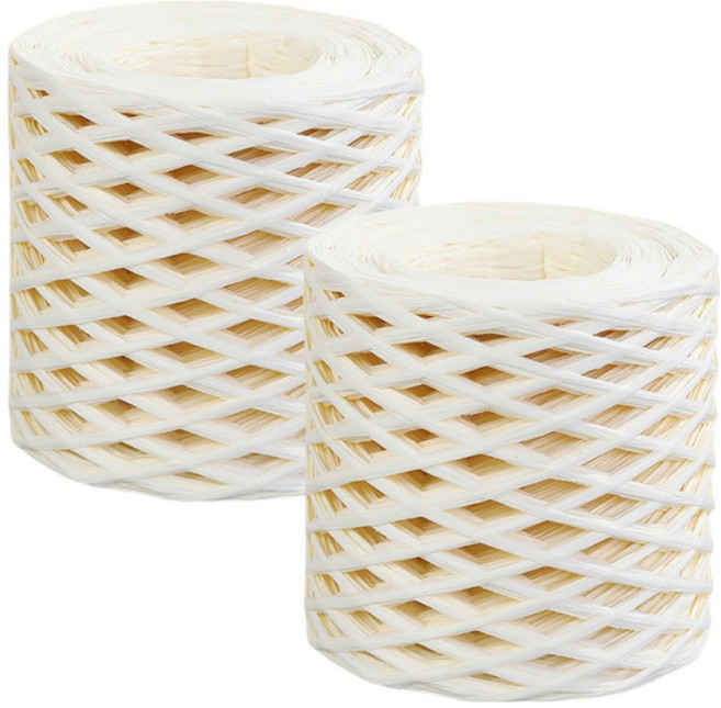 코히모 종이 라피아실 가방 뜨개실 포장실 240g 400m 5W0562 2p, 1세트, 아이보리
