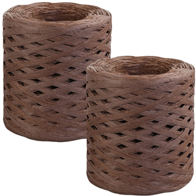 코히모 종이 라피아실 가방 뜨개실 포장실 240g 400m 5W0562 2p, 1세트, 커피