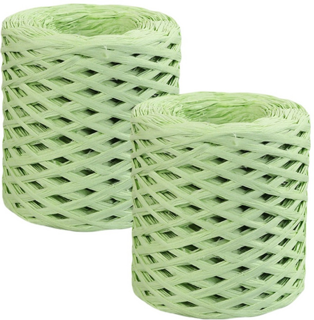 코히모 종이 라피아실 가방 뜨개실 포장실 240g 400m 5W0562 2p, 1세트, 초록