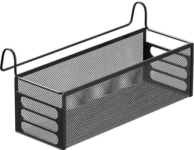 침대 옆 수납 정리 걸이형 선반 대형, 블랙, 1개