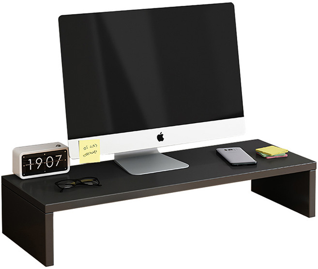 엠디유마켓 프리미엄 심플 모니터 받침대, 블랙