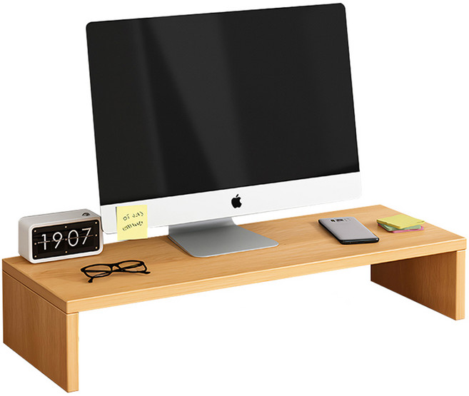 엠디유마켓 프리미엄 심플 모니터 받침대, 우드