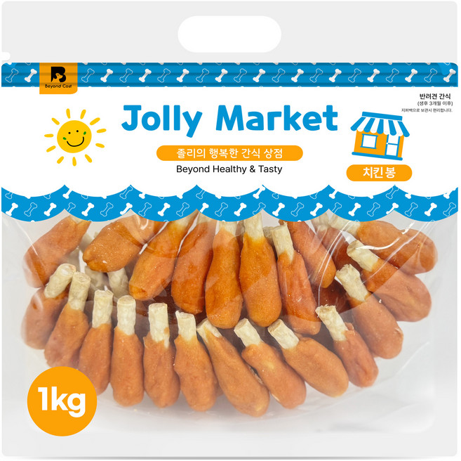 졸리마켓 강아지 대용량 육포, 치킨봉, 1kg, 1개