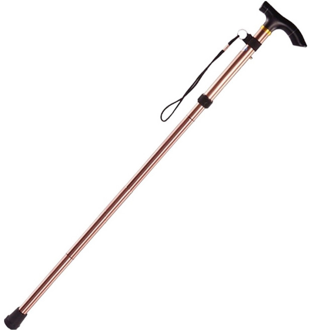 윈클로 접이식 등산 어르신 지팡이, 브라운, 1개