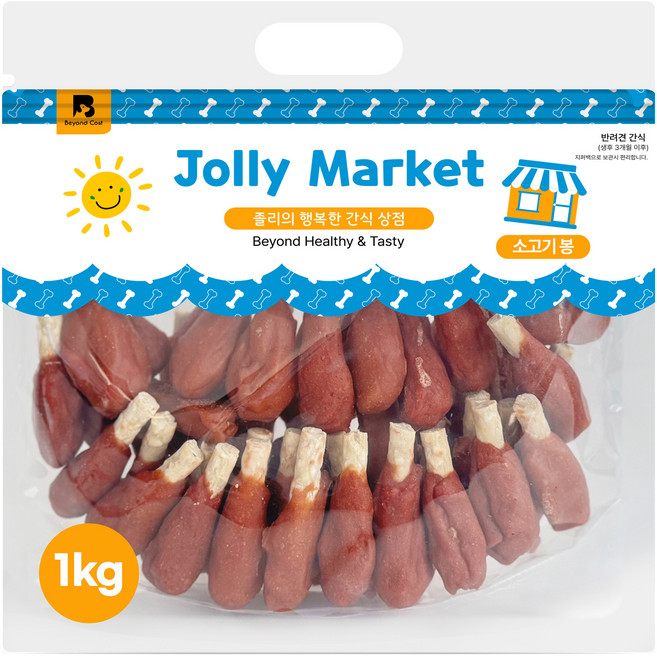 졸리마켓 강아지 소고기봉 대용량 간식, 소고기맛, 1kg, 1개