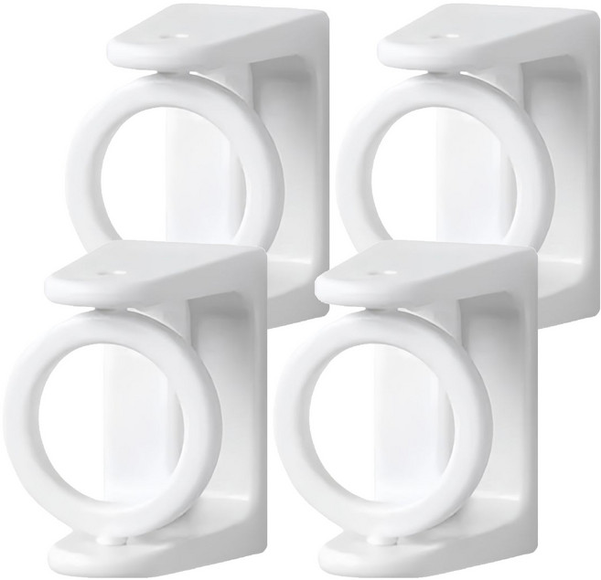 엘리오코어 360도 회전 각도조절 압축봉 커튼봉 홀더 브라켓, 4개, 화이트