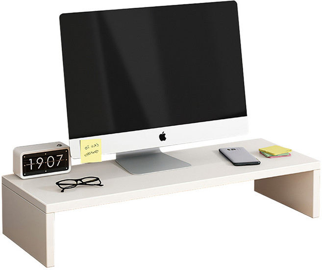 엠디유마켓 프리미엄 심플 모니터 받침대, 화이트