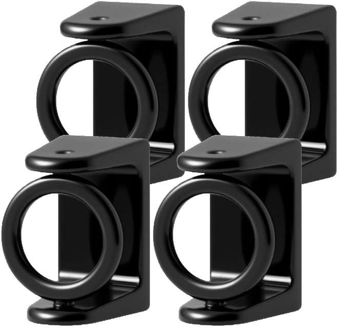 엘리오코어 360도 회전 각도조절 압축봉 커튼봉 홀더 브라켓, 4개, 블랙