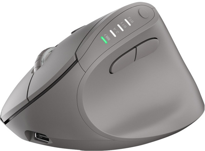 아이리버 항균 충전식 멀티페어링 무소음 버티컬 무선 마우스, EV35c, 그레이