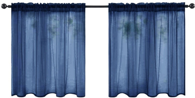 소요상회 모던 심플 자수 쉬폰 가림막 커튼 2p