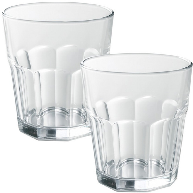 리빙메이트 트라이탄 팔각 물컵 270ml, 투명, 2개