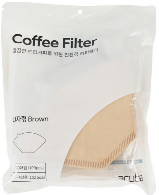 아쿠바 커피필터 CS-U102B, 1개, 100개입