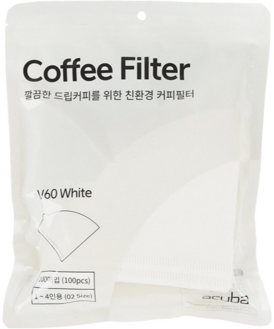 아쿠바 커피필터 CS-V02W, 1개, 100개입