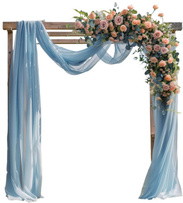 KODACHIEF 晚宴派對 帳篷 婚禮 舞台 拱門 窗簾 裝飾 煙燻藍 75 x 600 cm, 1個, 混合色