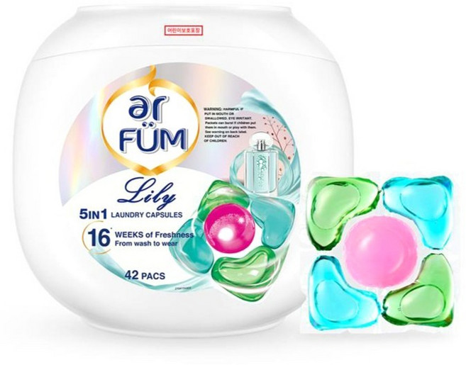 아로퓸 퍼퓸 고농축 세탁 캡슐세제 화이트릴리향, 42개입, 1개