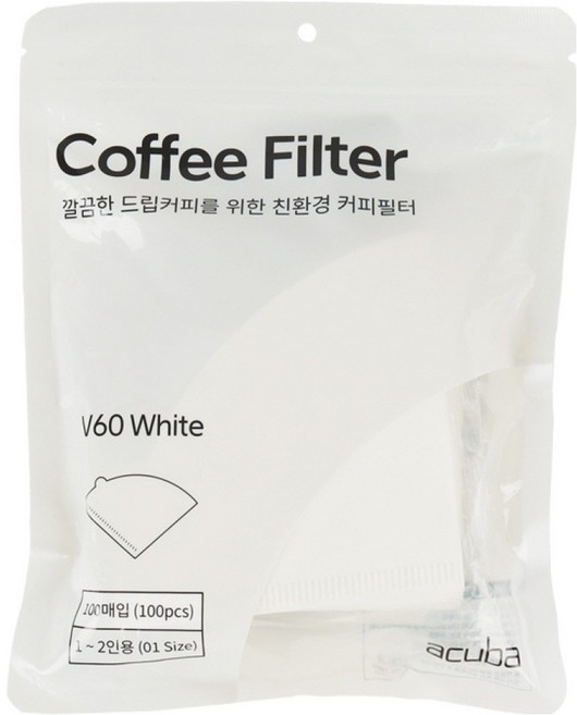 아쿠바 커피필터 CS-V01W, 1개, 100개입