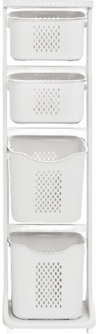 올유리빙 베이직 스윙 점보 4단 빨래바구니, 화이트