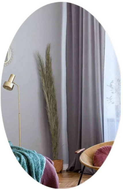 루미아 접착식 아크릴 부착용 벽거울, 타원