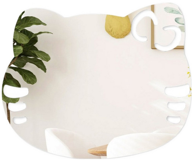 루미아 접착식 아크릴 부착용 벽거울, 고양이