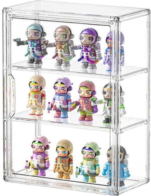 다용도 인형 가방 피규어 보관 정리함, 3단투명기본, 1개