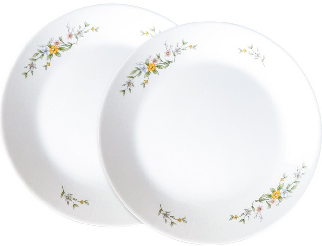 바칠레 야생화 강화유리 원형접시, 2개