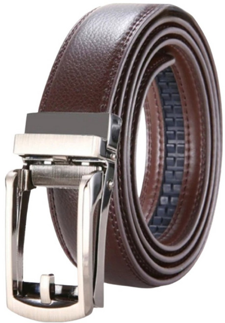 本革職人 堅毅性格金屬鏤空免鑽孔伸縮自動扣真皮皮帶