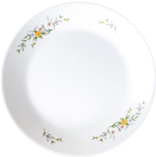 바칠레 야생화 강화유리 원형접시, 1개