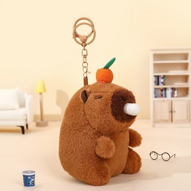 움직임이 있는 카피바라 모션 인형 키링, 13cm, 1 풍선껌 카피바라, 1개