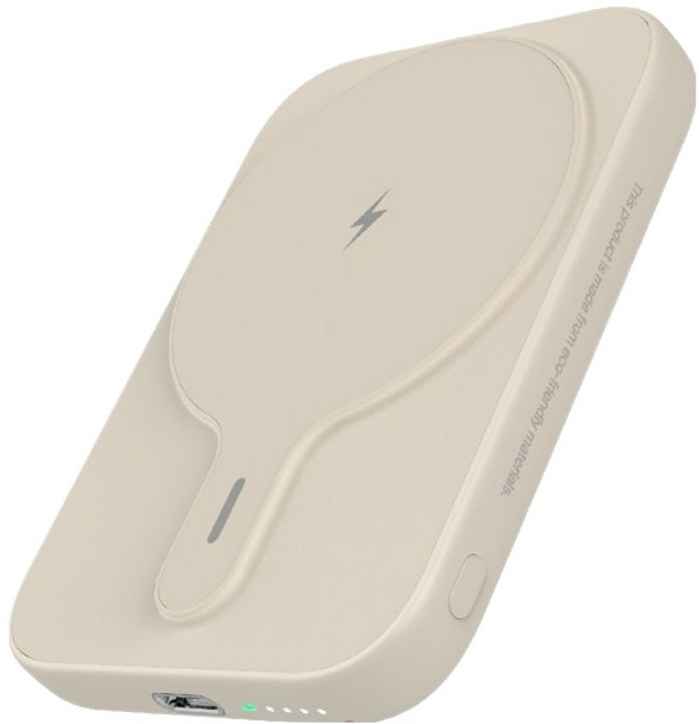 보바 고속 무선충전 맥세이프 보조배터리 20W 5000mAh, 아이보리, VA-101