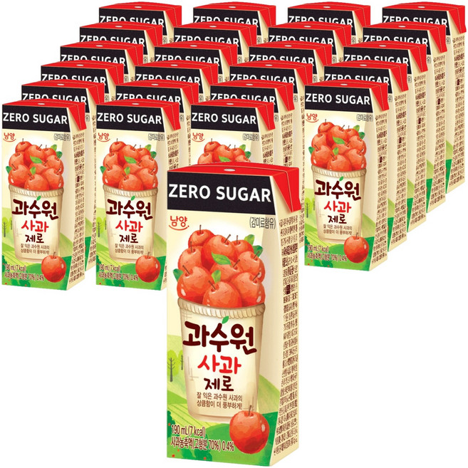 남양과수원 제로 사과, 190ml, 24개
