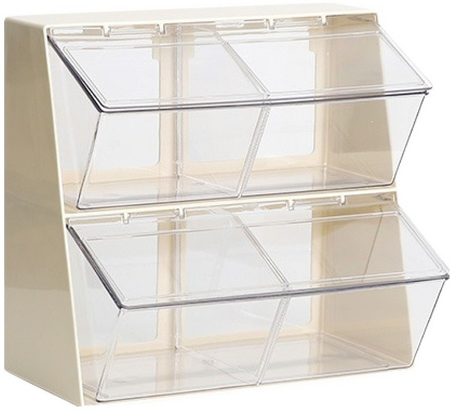 히키스 탕비실 홈카페 캡슐 커피 티백보관 스낵정리 멀티 디스펜서 MD50, 아이보리, 1개