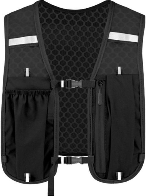 스포츠 러닝 등산 라이딩 길이조절 초경량 조끼 백팩 BRP1001, 블랙, 1개