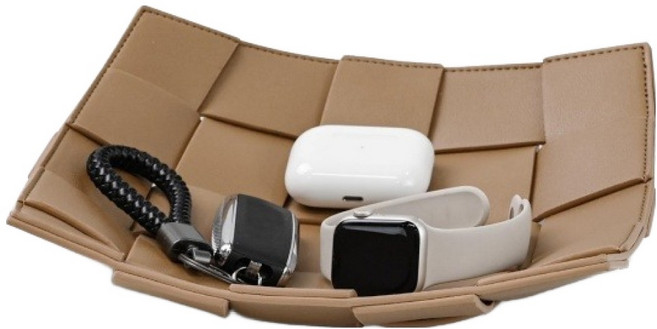 인조가죽 짜임 현관 악세사리 트레이 MW0047, 베이지