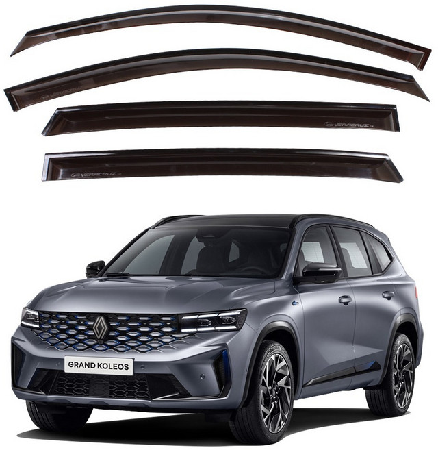 리드홈 스모그 차량용 썬바이저 4p, 르노 그랑 콜레오스, 투명블랙