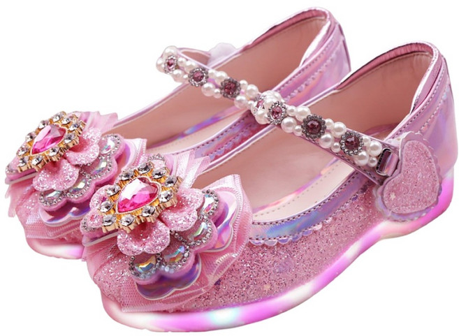 풋풋 아동용 로얄 하트벨 LED 구두