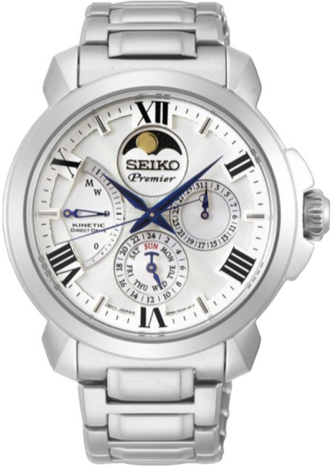 SEIKO 精工 Premier 人動電能月相男錶
