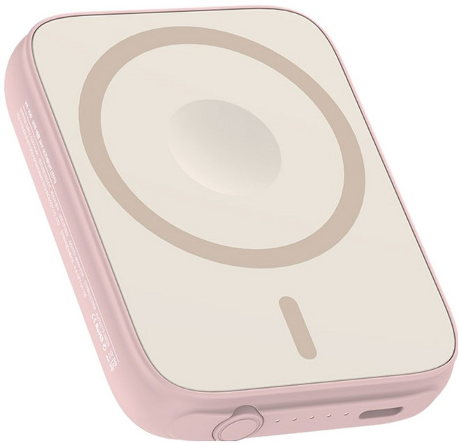 보바 3in1 맥세이프 워치 보조배터리 5000mAh, VA-106(애플워치), 핑크