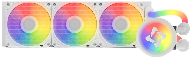 emTek CPU水冷散熱器, 白色, 1個, Redbit ICEFULL 360 ARGB