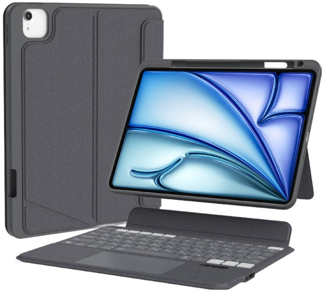 eiP Magnetix 2 磁吸可拆式 iPad 鍵盤保護殼, 1個, 黑色