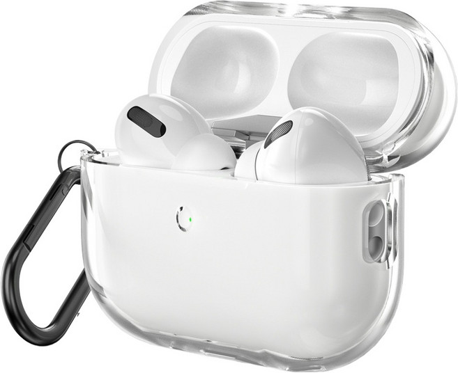 신지모루 변색방지 에어팟 TPU 투명 케이스 + 카라비너, 에어팟프로3, 클리어, 1세트