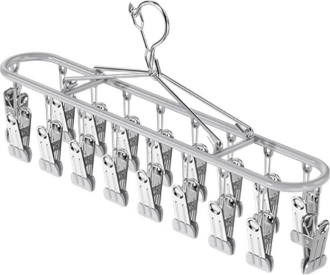 디오셀 다기능 집개형건조대 18클립, 그레이