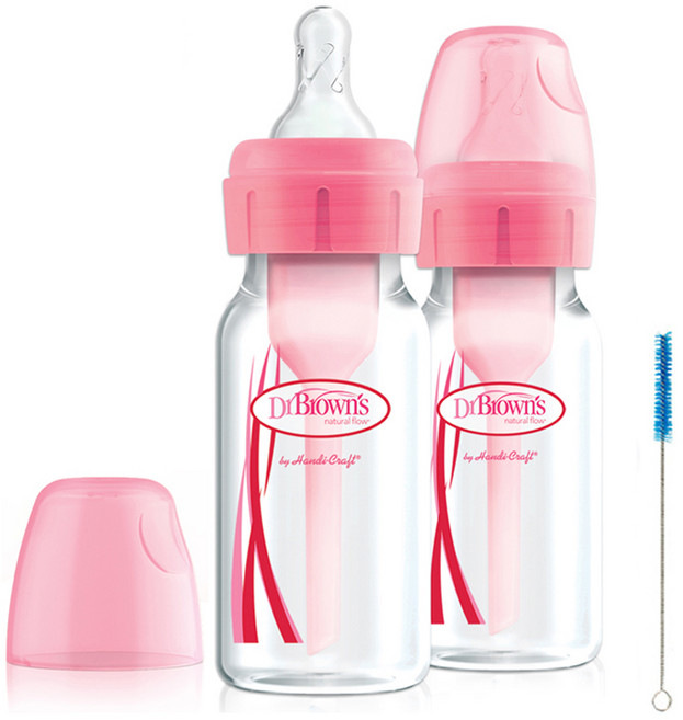 닥터브라운 내로우넥 옵션스 플러스 PP 젖병 2P 세트, 핑크, 120ml, 2개